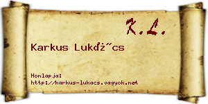 Karkus Lukács névjegykártya